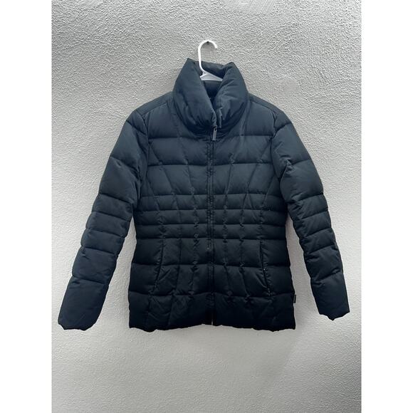 Calvin Klein Womens Jacket Size Medium Black Zip Up Down Puffer Faux Fur Lined - Picture 1 of 11